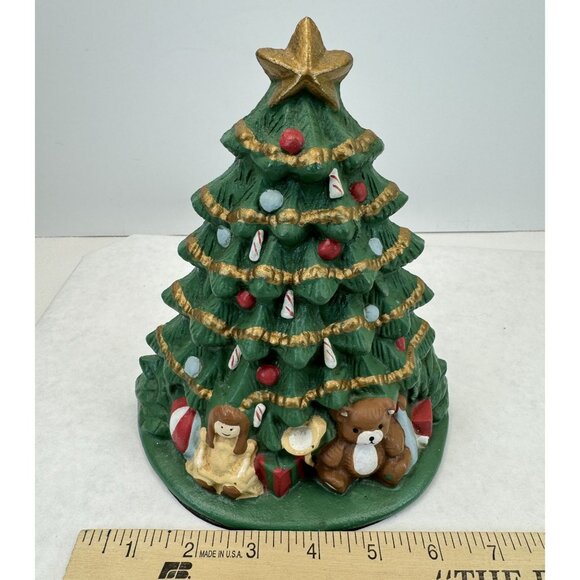 Vintage Lillian Vernon Christmas Tree Doorstop #751C Cast Iron Painted Toys 7.5" - Picture 12 of 14